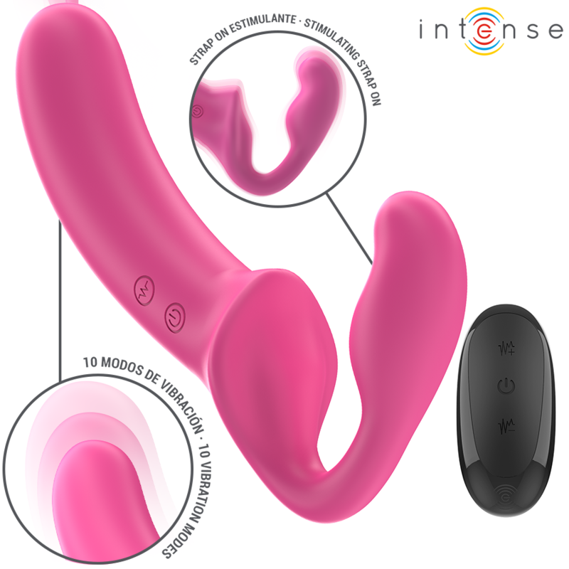 INTENSE - AMY DOUBLE VIBRATOR 20 CM PINK REMOTE CONTROL INTENSE FUN