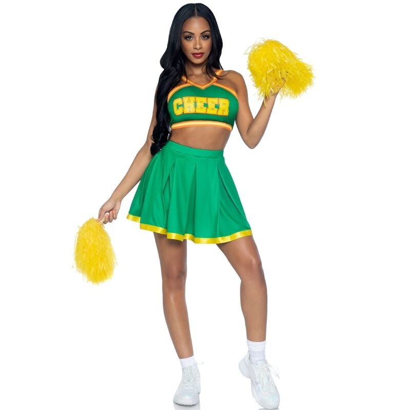 LEG AVENUE - COSTUME CHEERLEADER GREEN S/M LEG AVENUE COSTUMES
