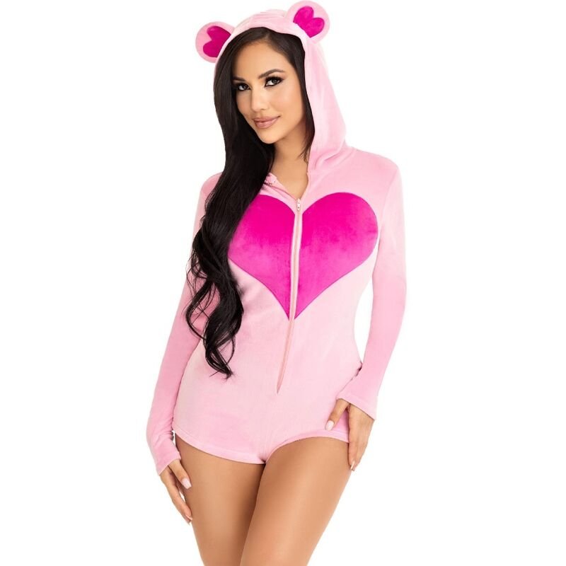 LEG AVENUE - TEDDY BEAR VELVET BODYSUIT PINK M LEG AVENUE COSTUMES