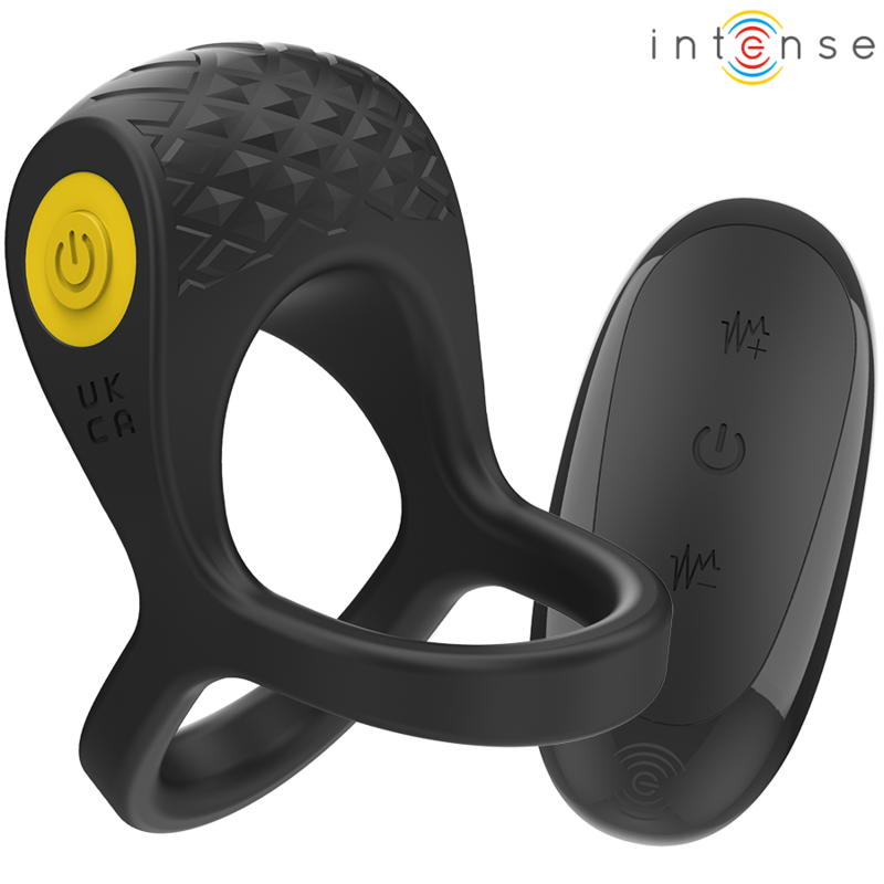 Buy Intense - Alex Vibrator Double Penis Ring 10 Vibrations Black