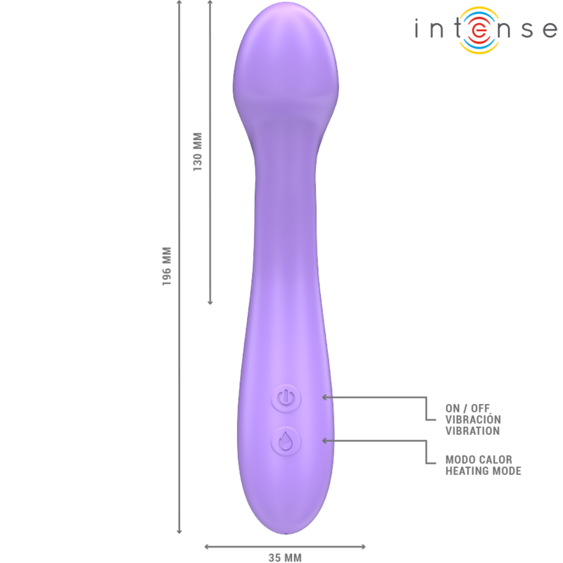 Intense - Becky Vibrator 19 Cm Heatable 7 Vibrations Purple INTENSE - BECKY VIBRATOR 19 CM HEATABLE 7 VIBRATIONS PURPLE