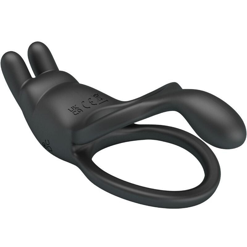 PRETTY LOVE - SETH DOUBLE VIBRATING RING RABBIT 7 VIBRATIONS BLACK