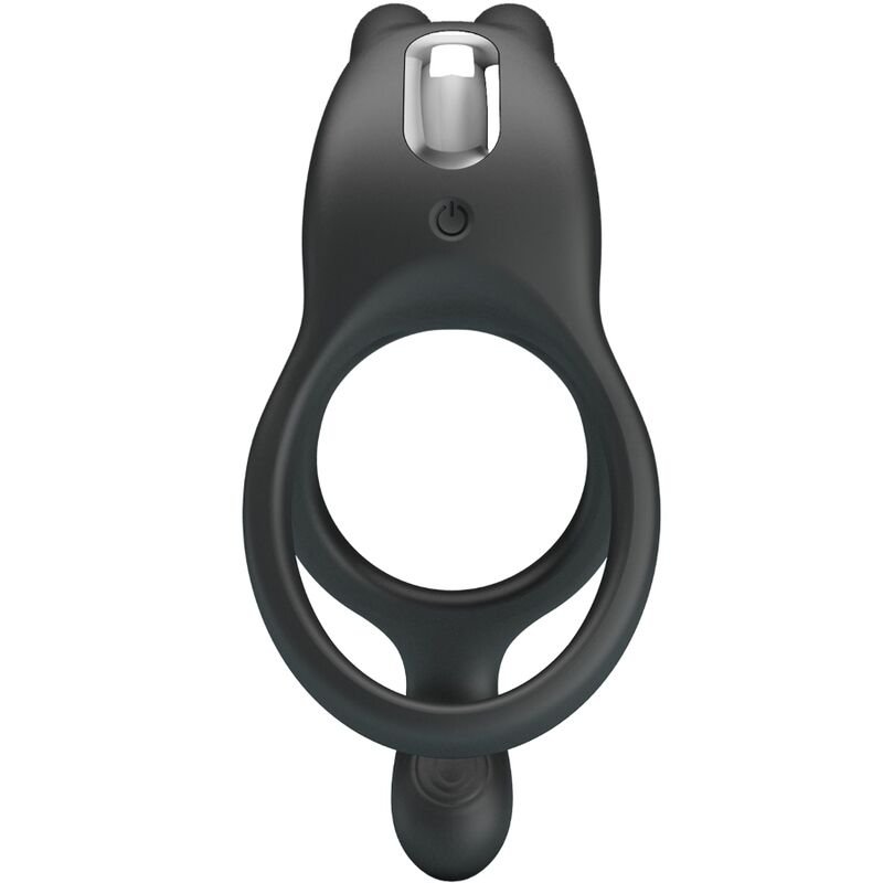 Pretty Love - Seth Double Vibrating Ring Rabbit 7 Vibrations Black