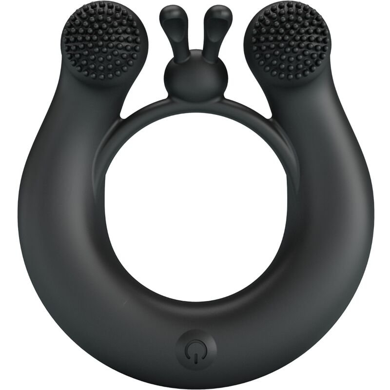 Buy Pretty Love - Dahlia Vibrating Ring + Clitoris Stimulator 12 Vibrations Black