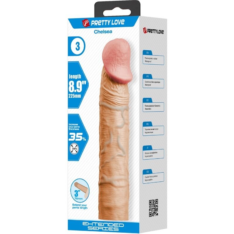 Pretty Love - Chelsea Penis Sleeve With 7.6 Cm Extension Flesh PRETTY LOVE - CHELSEA PENIS SLEEVE WITH 7.6 CM EXTENSION FLESH