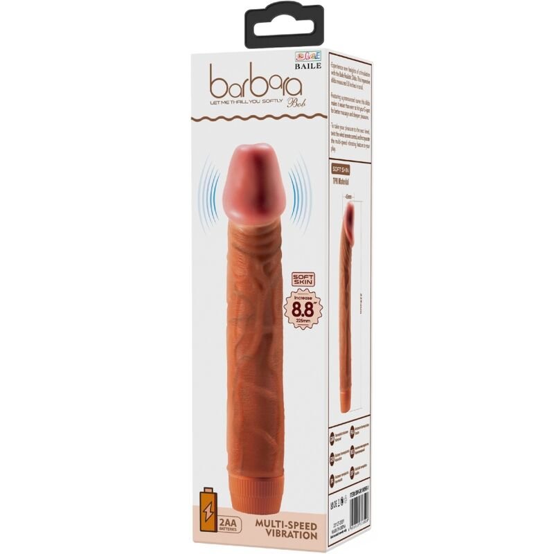 Baile - Bob Realistic Vibrator 22.5 Cm Mulatto BAILE - BOB REALISTIC VIBRATOR 22.5 CM MULATTO