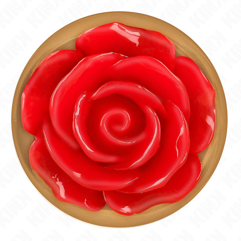 Kink - Pink Gold Anal Plug With Red Rose M KINK - PINK GOLD ANAL PLUG WITH RED ROSE M