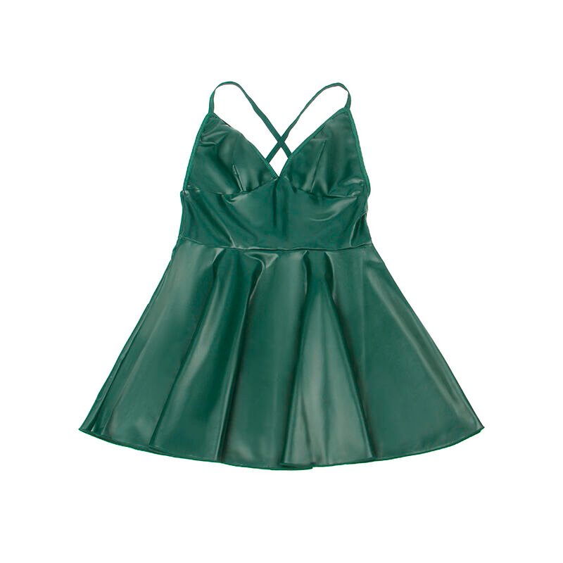 Subblime - 955434 Dress With Green Leather Straps S/m SUBBLIME - 955434 DRESS WITH GREEN LEATHER STRAPS S/M