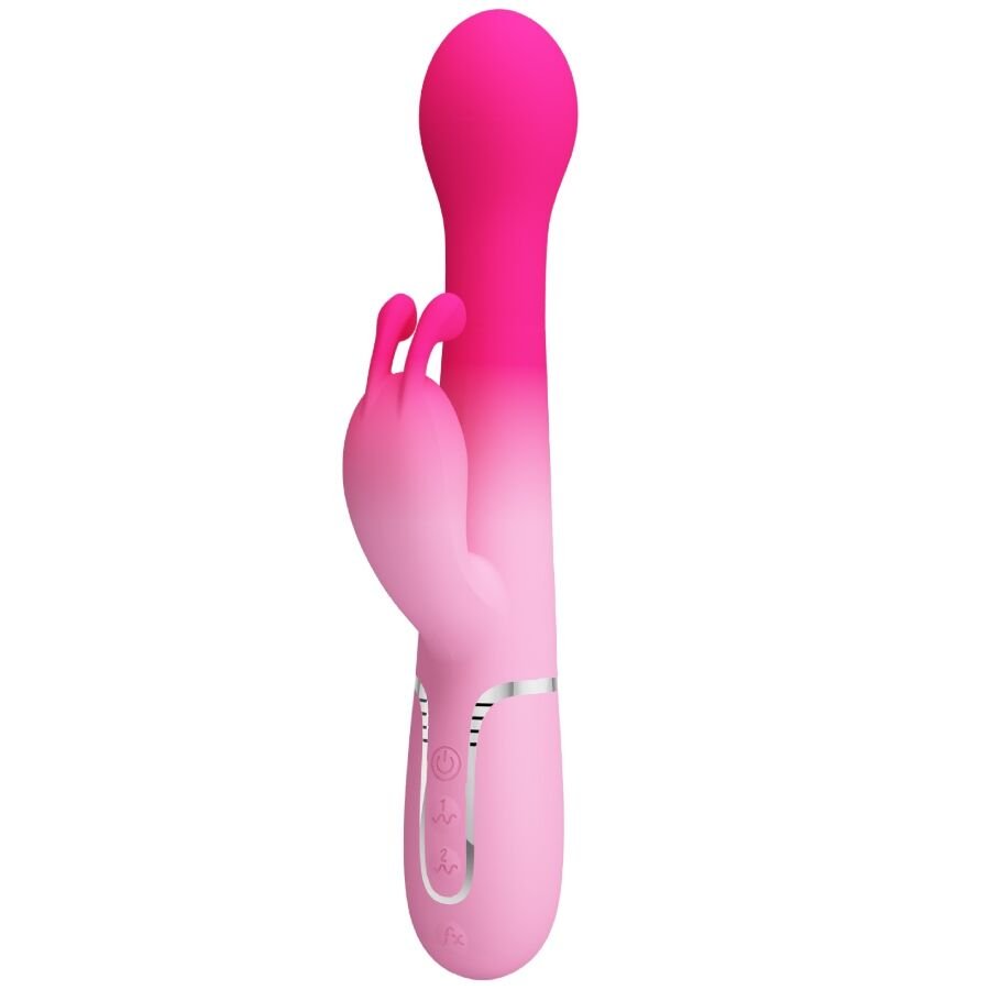 Pretty Love - Dejon 3 In 1 Multifunction Rabbit Vibrator Pink PRETTY LOVE - DEJON 3 IN 1 MULTIFUNCTION RABBIT VIBRATOR PINK