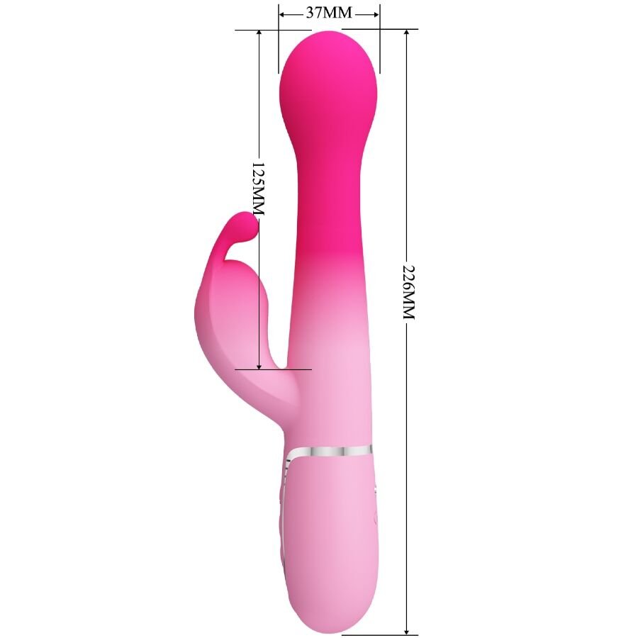 Pretty Love - Dejon 3 In 1 Multifunction Rabbit Vibrator Pink PRETTY LOVE - DEJON 3 IN 1 MULTIFUNCTION RABBIT VIBRATOR PINK