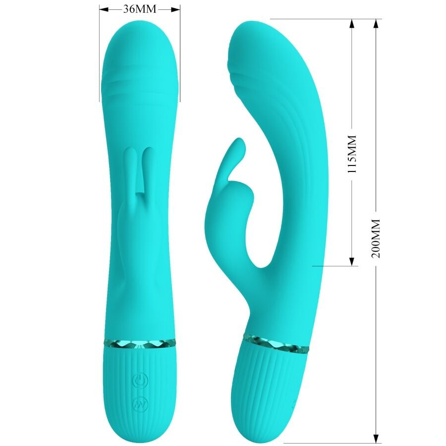 Pretty Love - Scocco Vibrator Rabbit Turquoise PRETTY LOVE - SCOCCO VIBRATOR RABBIT TURQUOISE