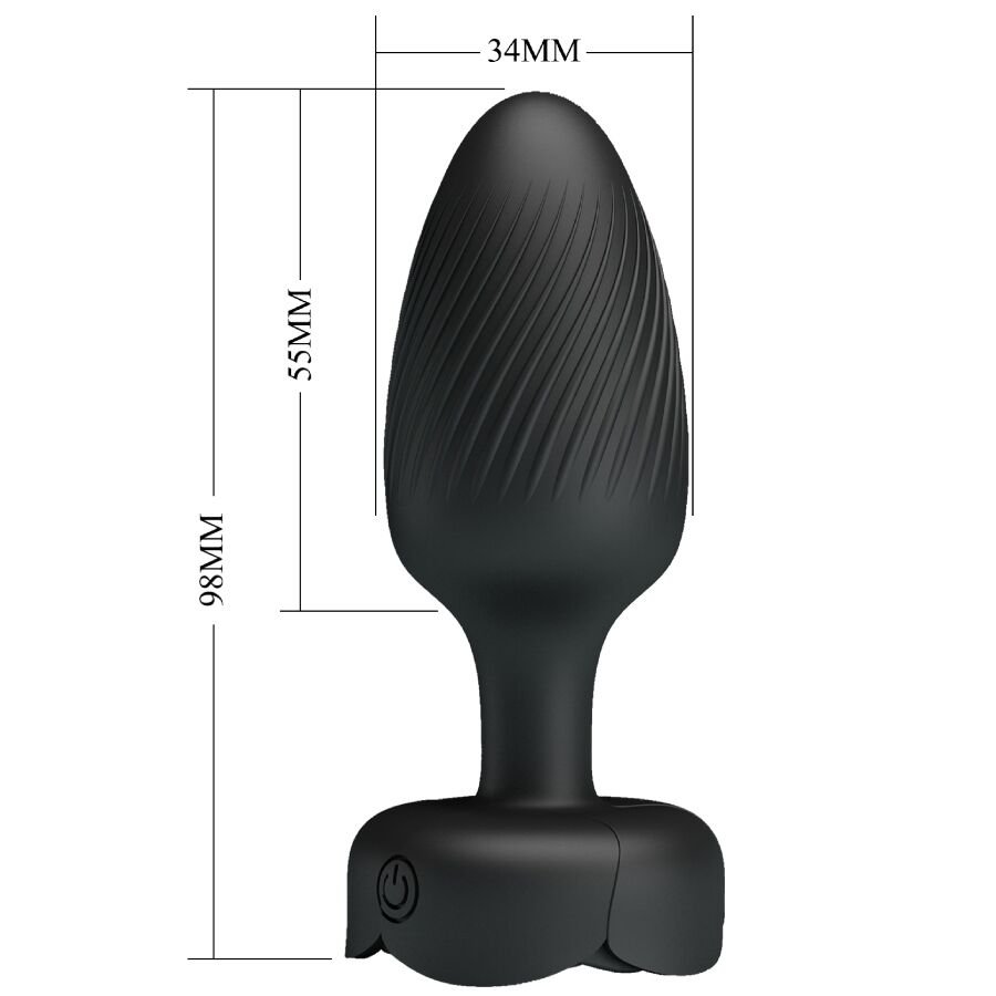 PRETTY LOVE - OSBORN ANAL PLUG WITH  LED LIGHT BLACK 9.8 CM