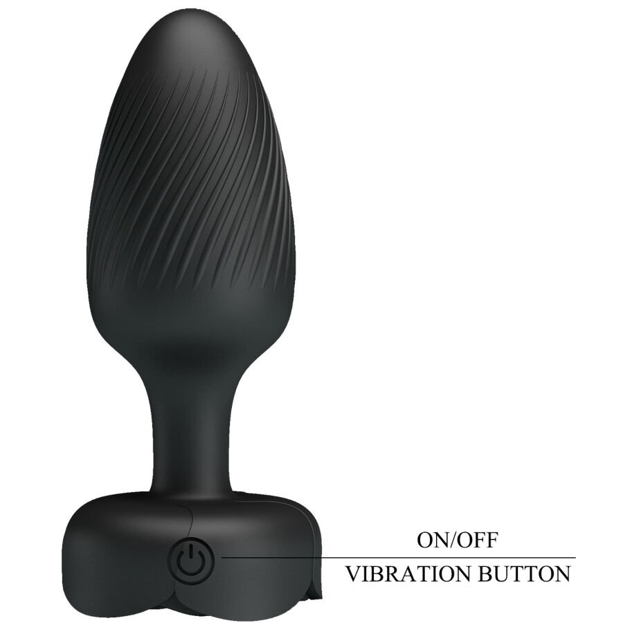 PRETTY LOVE - OSBORN ANAL PLUG WITH  LED LIGHT BLACK 9.8 CM