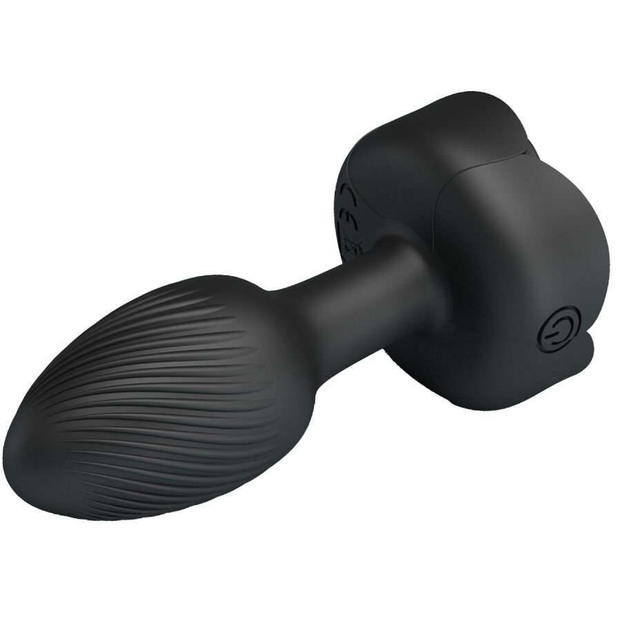 PRETTY LOVE - OLMAN ANAL PLUG WITH  LED LIGHT BLACK 8.8 CM