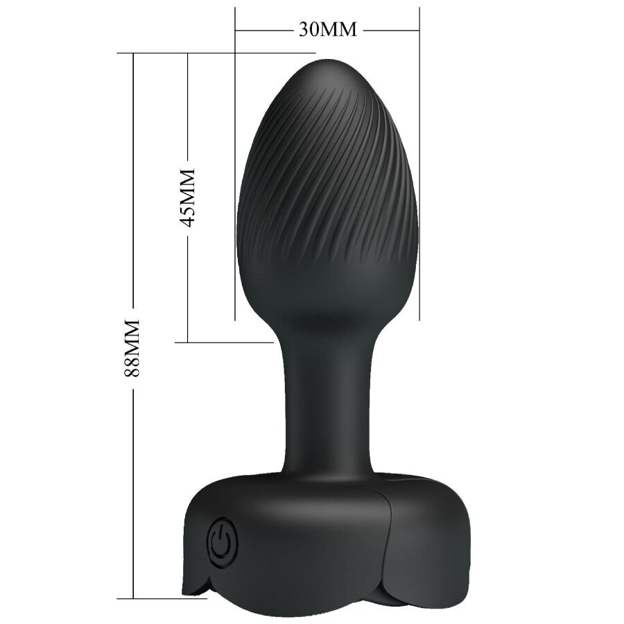 PRETTY LOVE - OLMAN ANAL PLUG WITH  LED LIGHT BLACK 8.8 CM