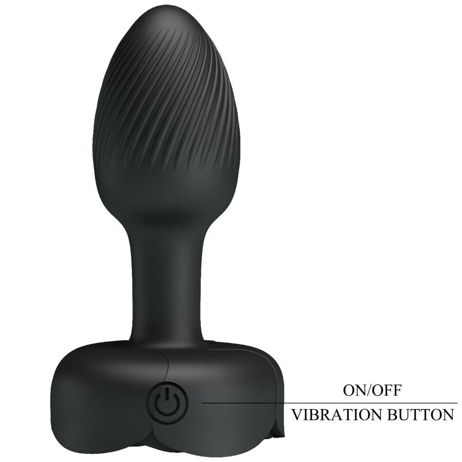 PRETTY LOVE - OLMAN ANAL PLUG WITH  LED LIGHT BLACK 8.8 CM