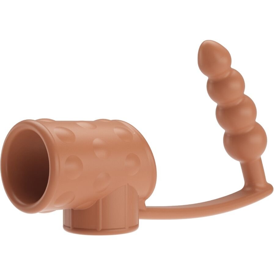 Pretty Love - Penis Sleeve With Anal Plug Natural PRETTY LOVE - PENIS SLEEVE WITH ANAL PLUG NATURAL