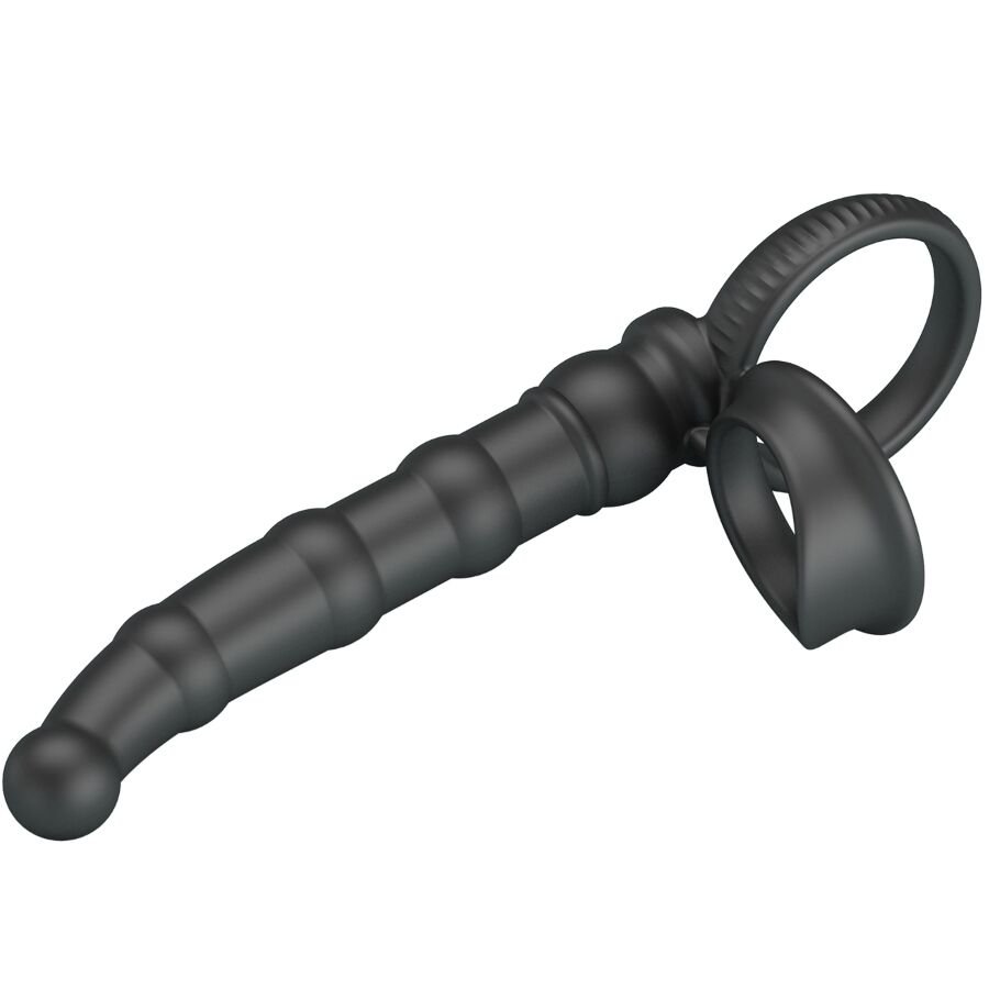 Pretty Love - Tatum Vibrating Penis Ring With Plug 10 Vibrations Black PRETTY LOVE - TATUM VIBRATING PENIS RING WITH PLUG 10 VIBRATIONS BLACK