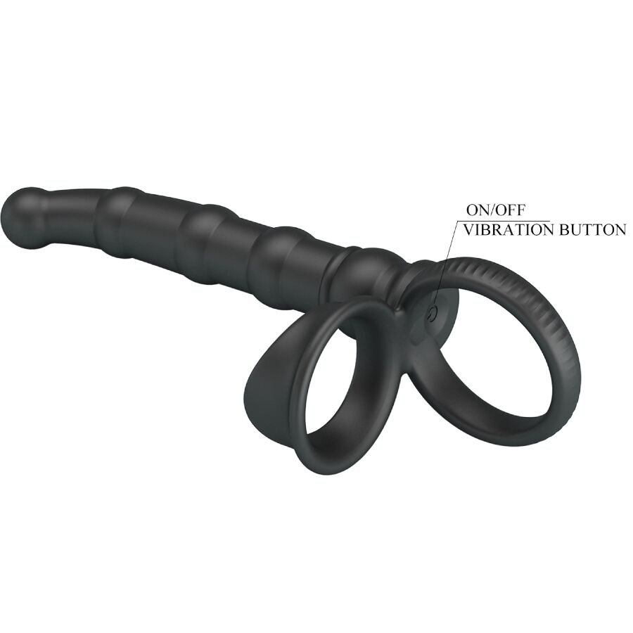 Pretty Love - Tatum Vibrating Penis Ring With Plug 10 Vibrations Black PRETTY LOVE - TATUM VIBRATING PENIS RING WITH PLUG 10 VIBRATIONS BLACK