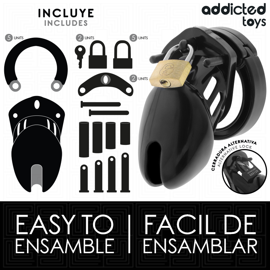 Addicted Toys Locked - Obsidian Hold Penis Cage Size S ADDICTED TOYS LOCKED - OBSIDIAN HOLD PENIS CAGE SIZE S