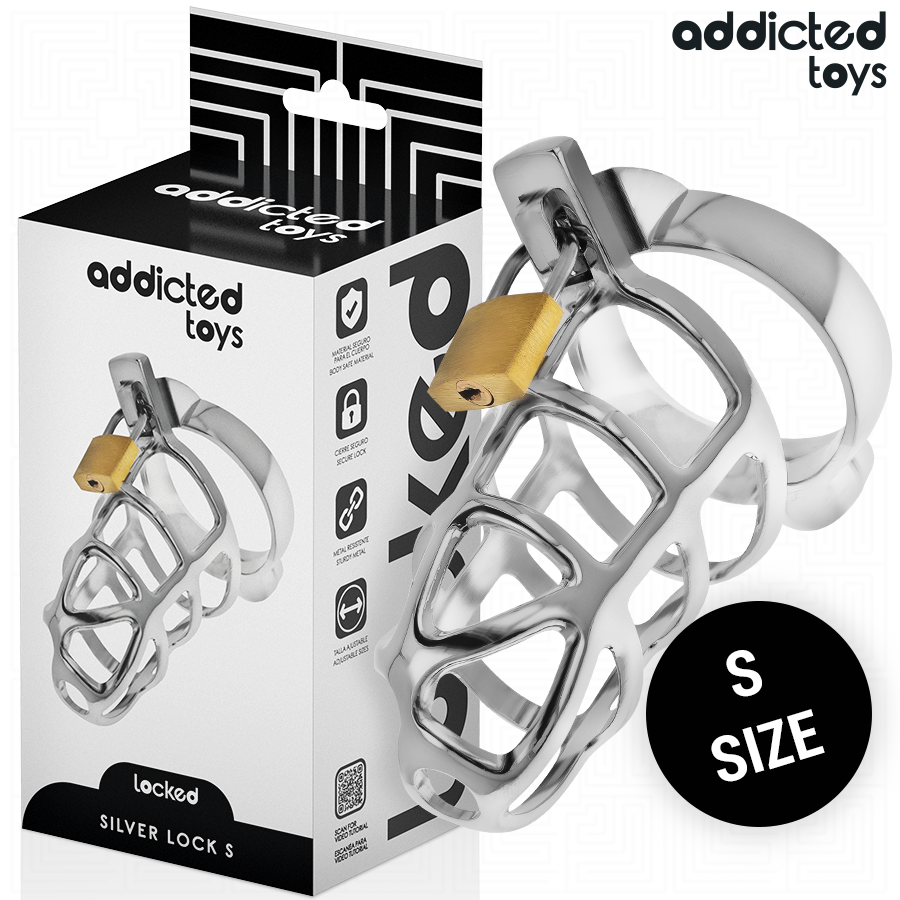 Buy Addicted Toys Locked - Silver Lock Metal Penis Cage Size S Addicted Toys Locked - Silver Lock Metal Penis Cage Size S