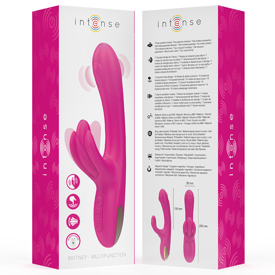 Intense - Britney Multifunction Rabbit Vibrator 23 Cm Pink INTENSE - BRITNEY MULTIFUNCTION RABBIT VIBRATOR 23 CM PINK