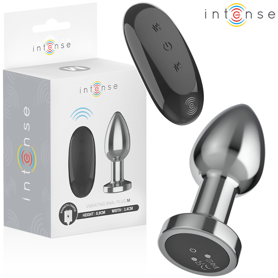 Buy Intense - Anal Plug 10 Vibrations Metal With Remote Control M