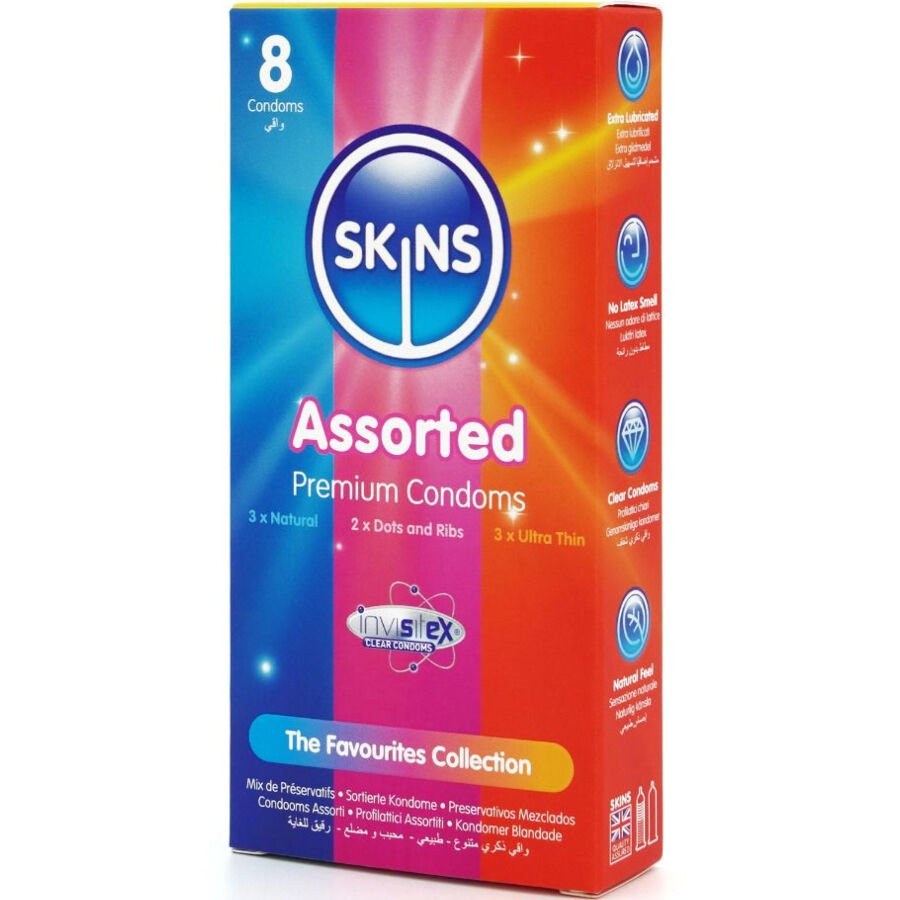 Skins - Assorted Premium Condoms Pack 8 SKINS - ASSORTED PREMIUM CONDOMS PACK 8