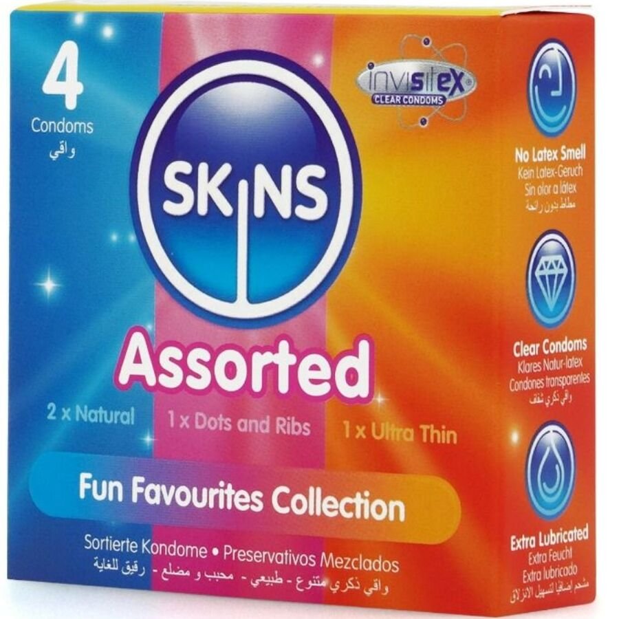 Skins - Assorted Premium Condoms Pack 4 SKINS - ASSORTED PREMIUM CONDOMS PACK 4