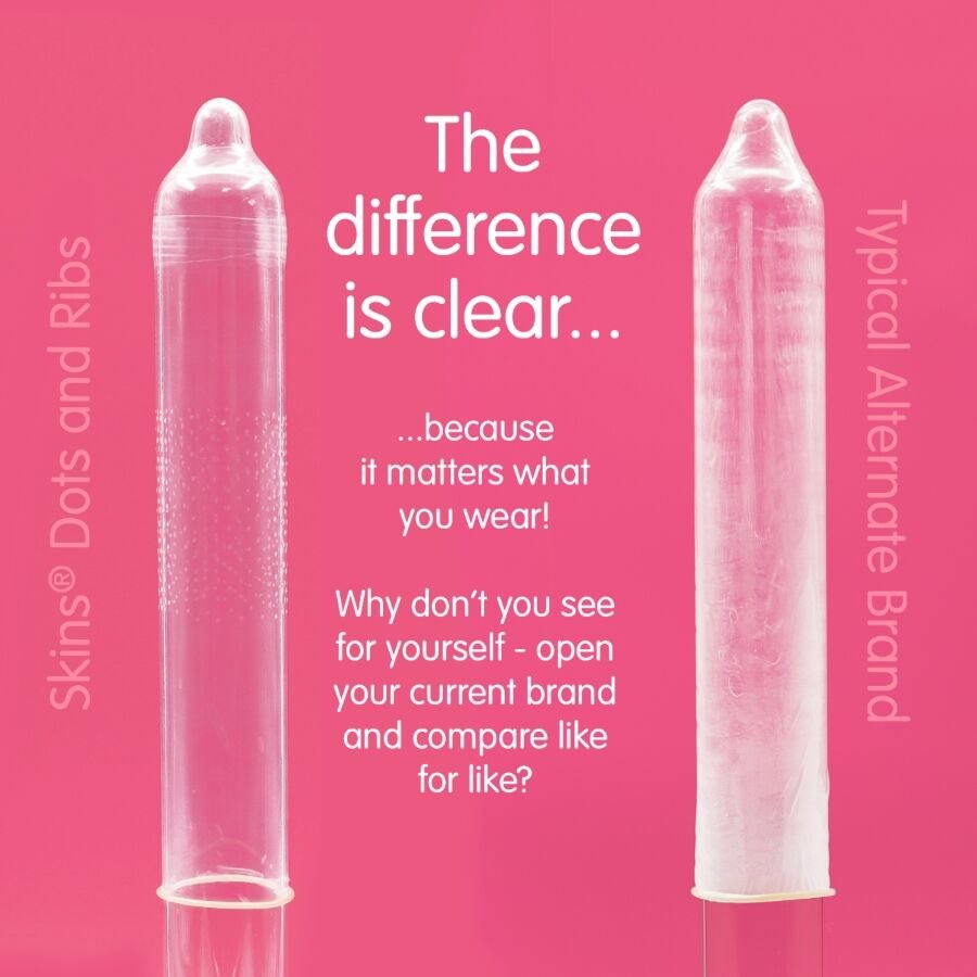 Skins - Dots & Ribs Premium Condoms Pack 16 SKINS - DOTS & RIBS PREMIUM CONDOMS PACK 16