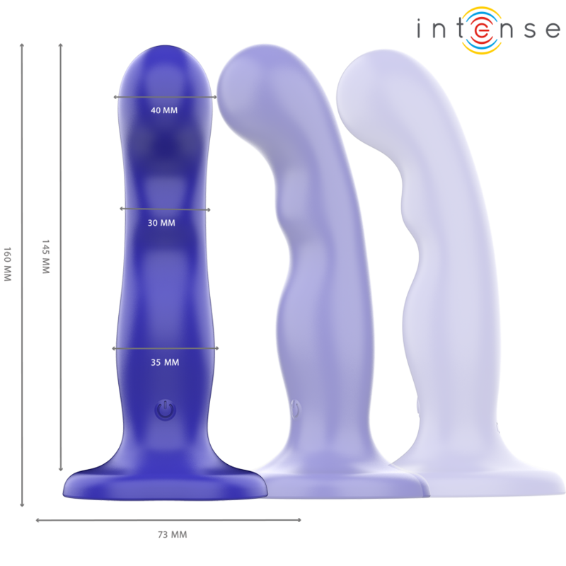 Intense - Shorty Vibrator With Suction Cup Blue Remote Control INTENSE - SHORTY VIBRATOR WITH SUCTION CUP BLUE REMOTE CONTROL