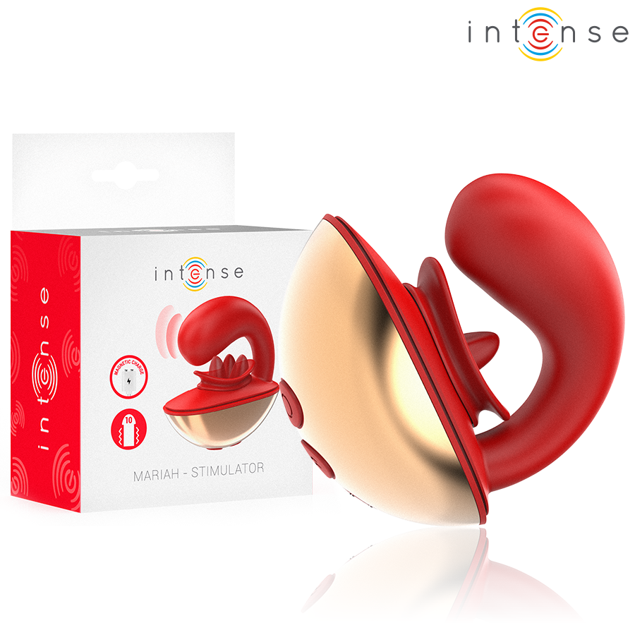 INTENSE - MARIAH VIBRATOR & STIMULATOR IN U SHAPE 10 VIBRATIONS RED INTENSE FUN