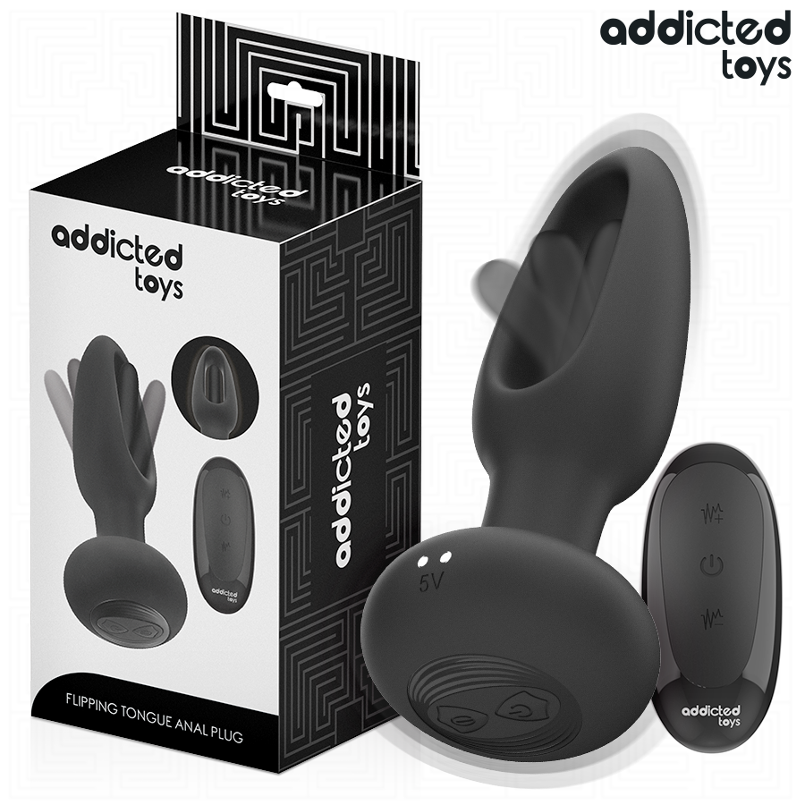 ADDICTED TOYS - ANAL PLUG WITH VIBRATING TONGUE AND REMOTE CONTROL ADDICTED TOYS