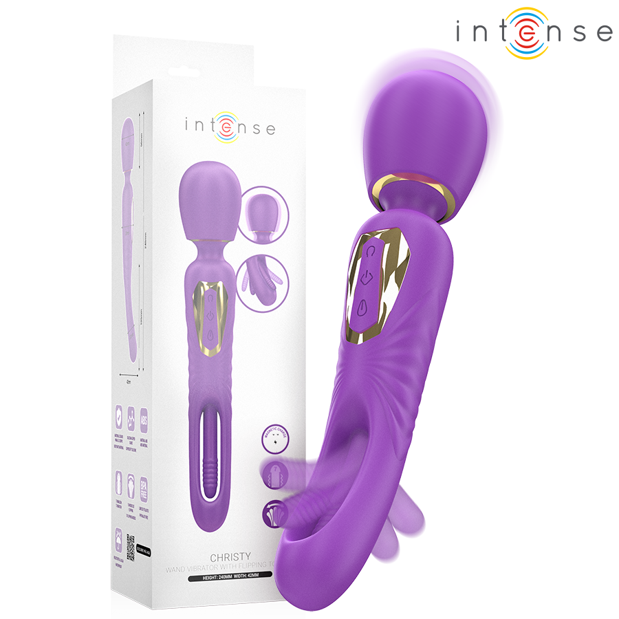 INTENSE - CHRISTY VIBRATING WAND WITH FLIPPING TONGUE INTENSE FUN