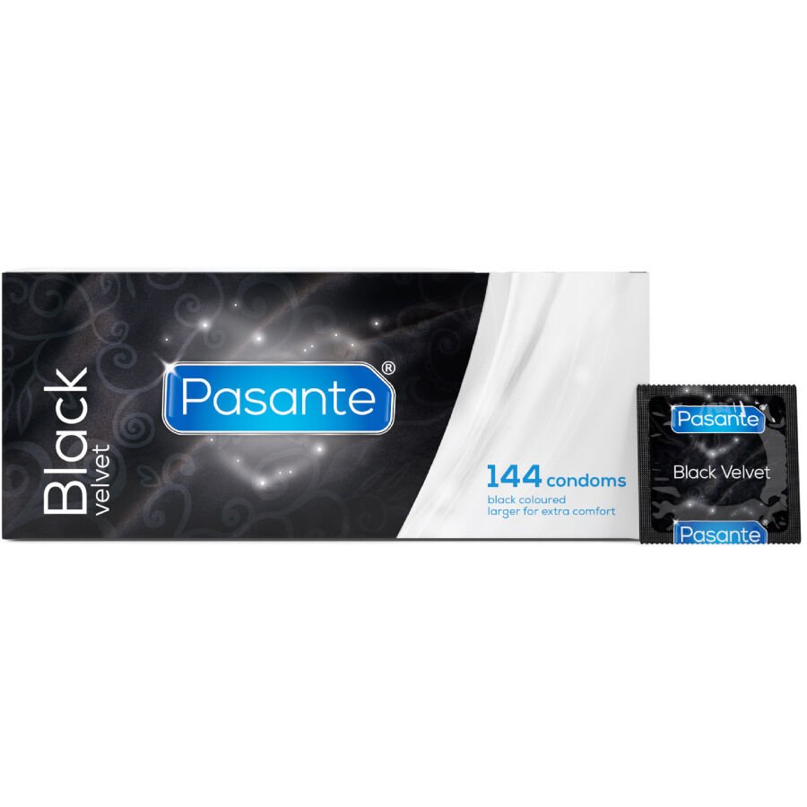 Pasante - Black Velvet Condoms Box 144 Units PASANTE - BLACK VELVET CONDOMS BOX 144 UNITS