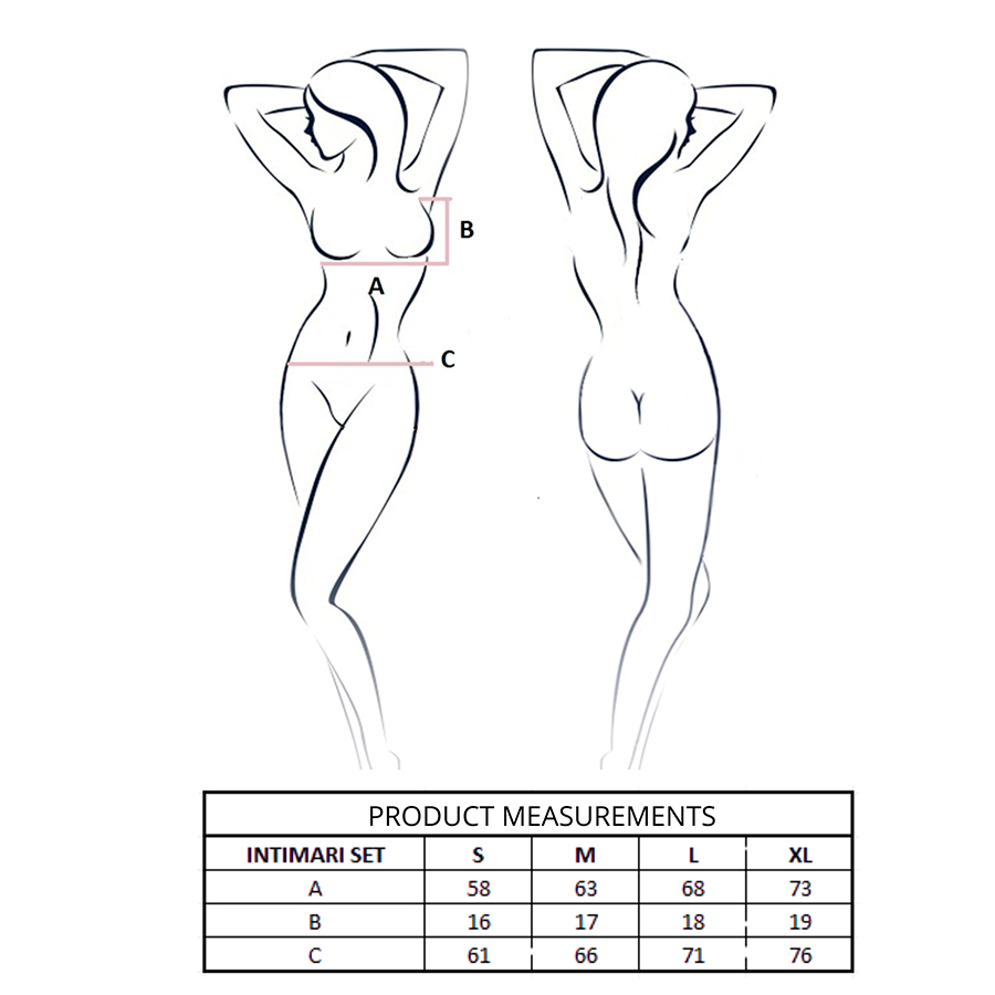Passion - Intimari Bra + Panties Set Black L/xl PASSION - INTIMARI BRA + PANTIES SET BLACK L/XL