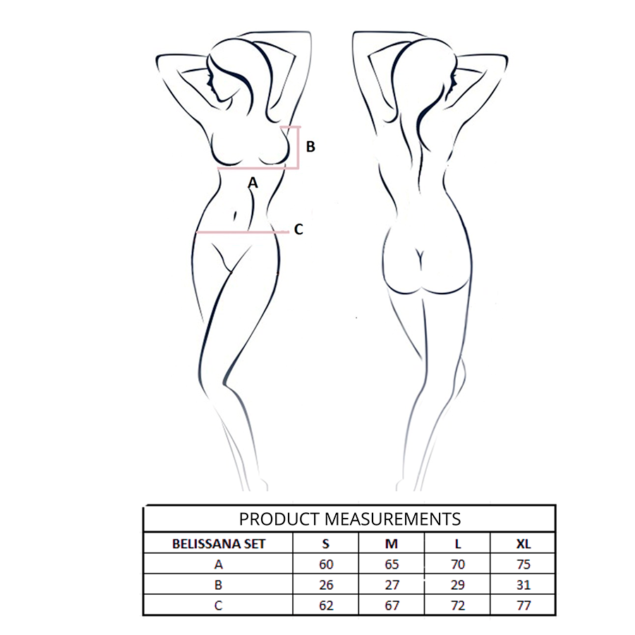 PASSION - BELISSANA BRA + THONG SET VIOLET L/XL