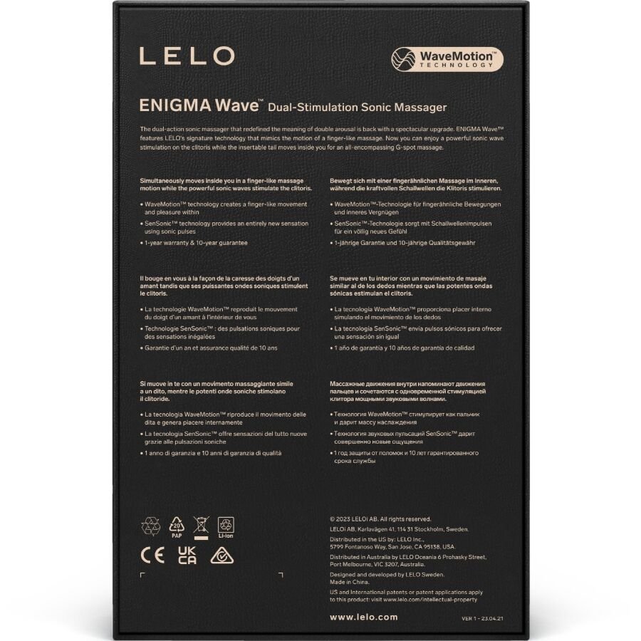 LELO - ENIGMA WAVE TRIPLE VIBRATION MASSAGER CYBER PURPLE