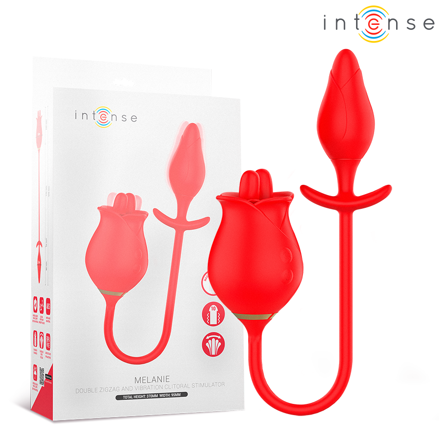 INTENSE - MELANIE DOUBLE CLITORIS STIMULATOR WITH ZIGZAG TONGUE INTENSE FUN