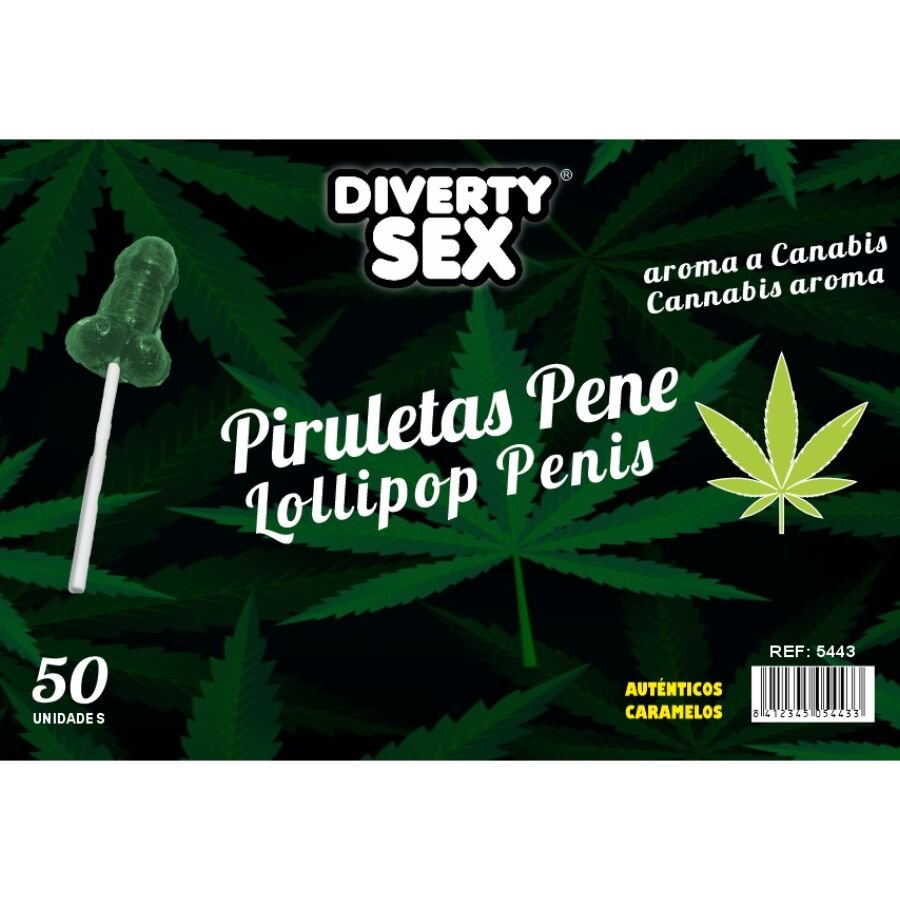 DIABLO GOLOSO - 50 PENIS LOLLIPOPS CANNABIS AROMA DIABLO GOLOSO