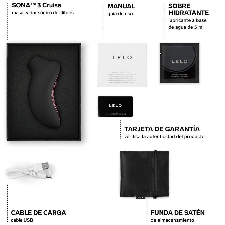 LELO - SONA 3 CRUISE SONIC CLITORAL MASSAGER BLACK