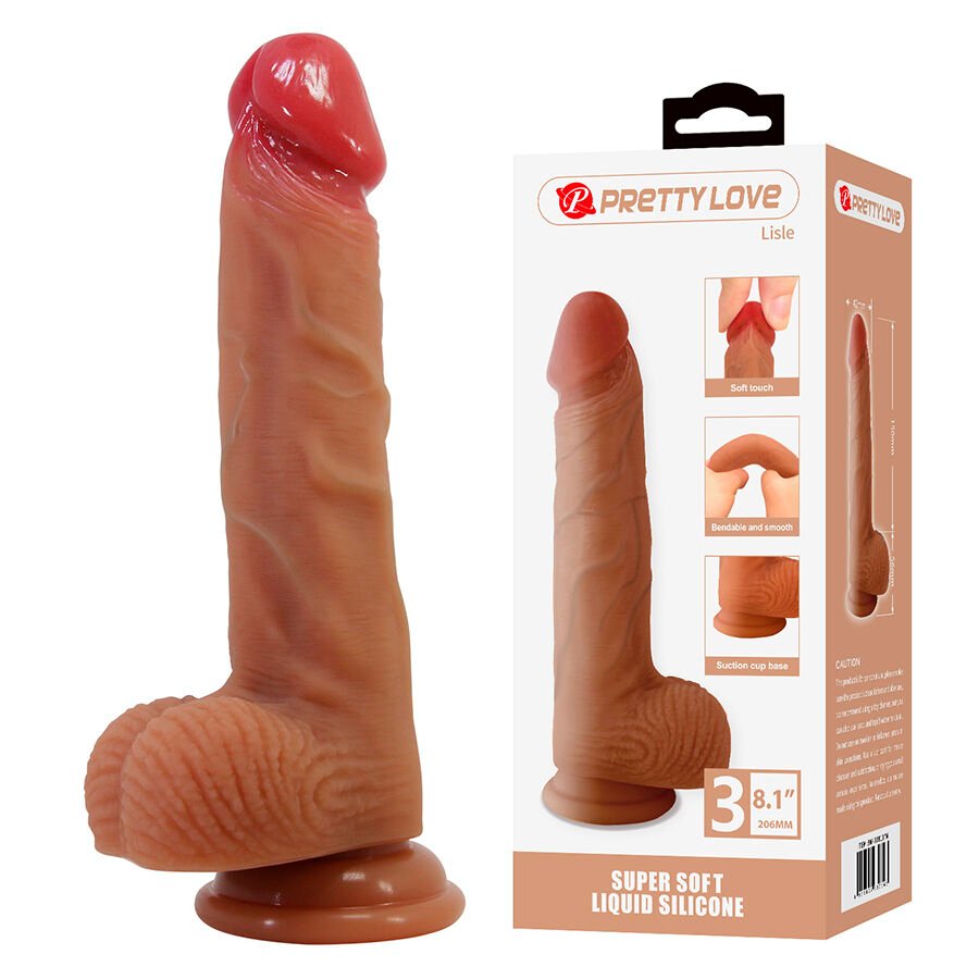 PRETTY LOVE - LISLE REALISTIC DILDO WITH SUCTION CUP 20.6 CM -Ø- 4.2 CM PRETTY LOVE HIGH GRADE