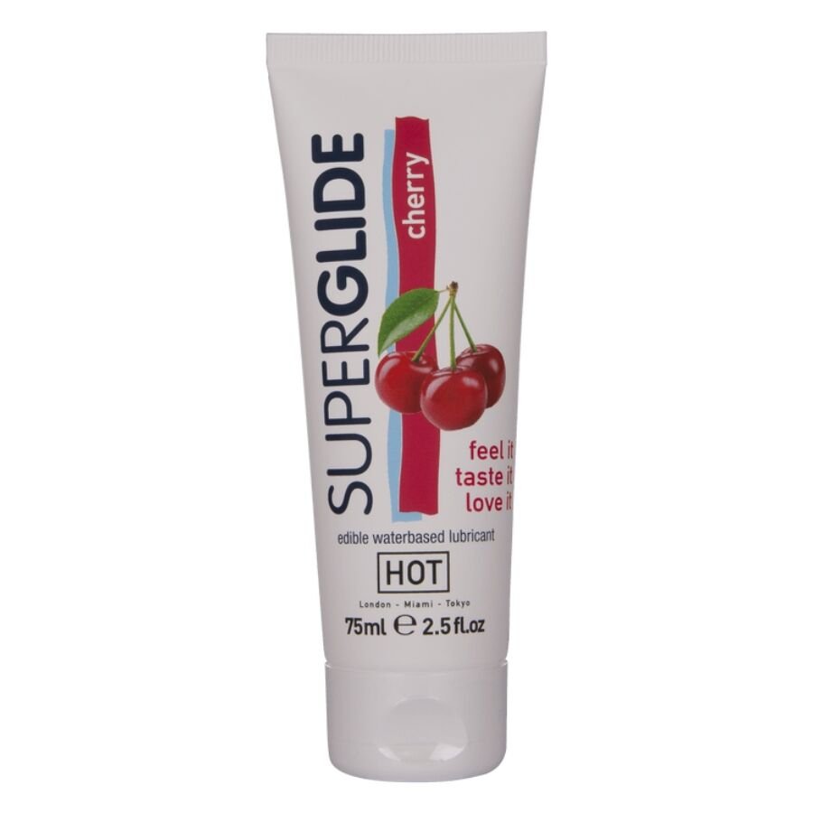 HOT - SUPERGLIDE EDIBLE LUBRICANT WATERBASED CHERRY 75 ML HOT