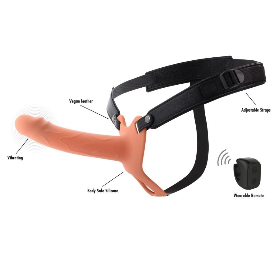 HIDDEN DESIRE - INFERNO VIBRATING PENIS SLEEVE STRAP-ON 18 CM