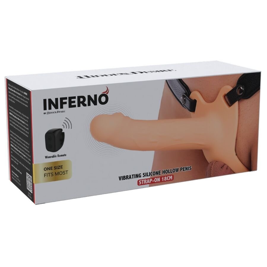 HIDDEN DESIRE - INFERNO VIBRATING PENIS SLEEVE STRAP-ON 18 CM