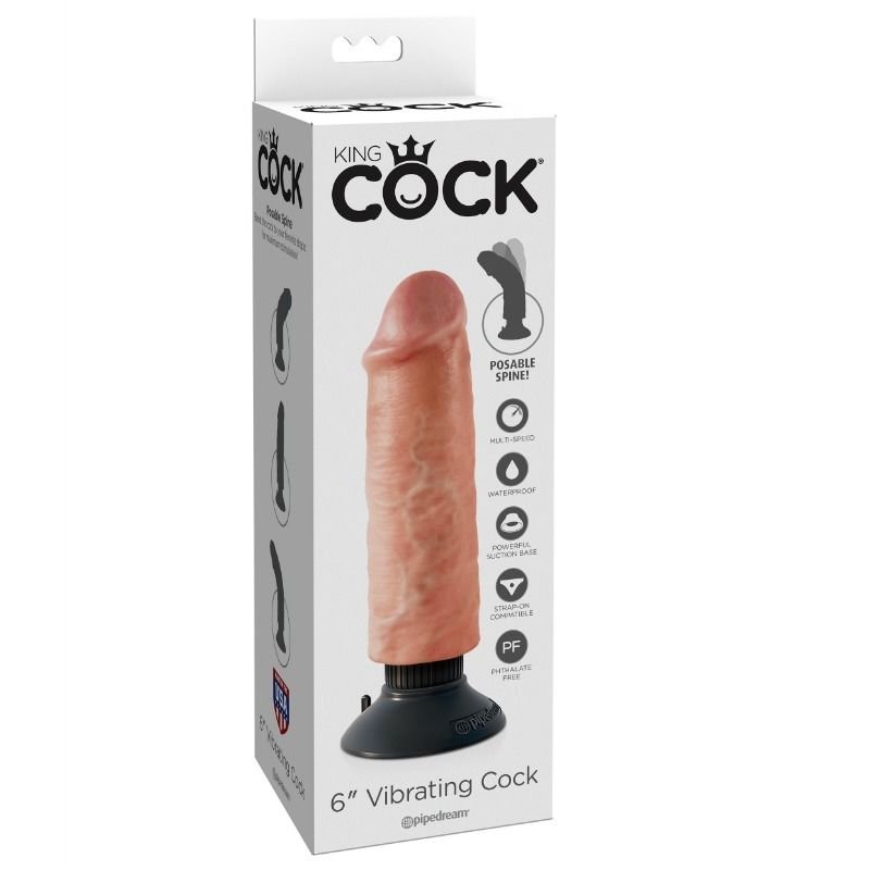 Buy King Cock - 15.24 Cm Vibrating Cock Flesh