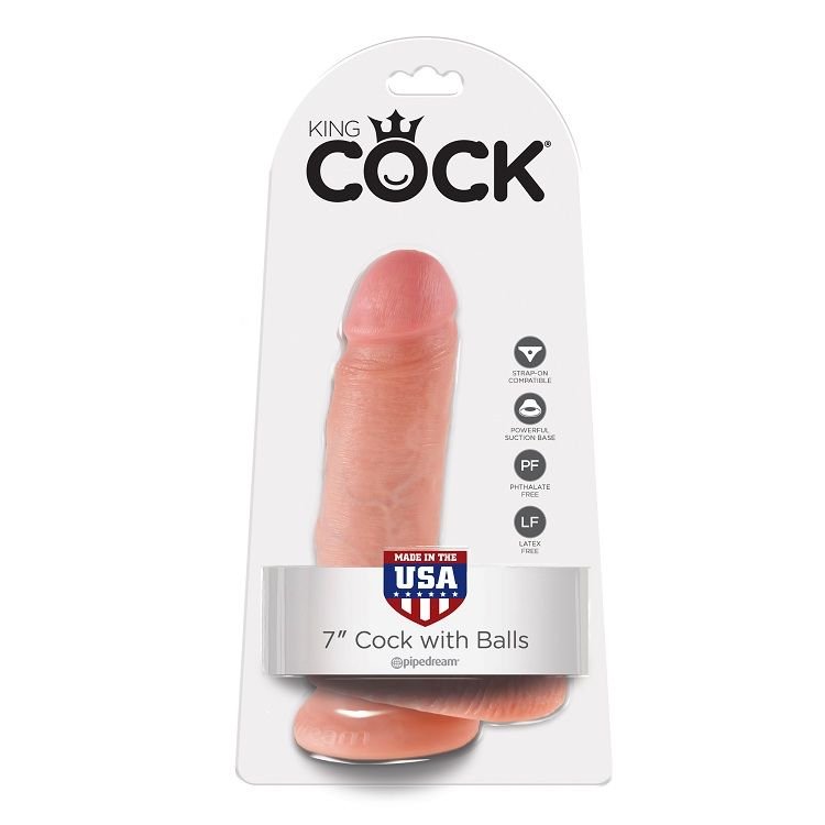 Buy King Cock - 7 Dildo Flesh With Balls 17.8 Cm