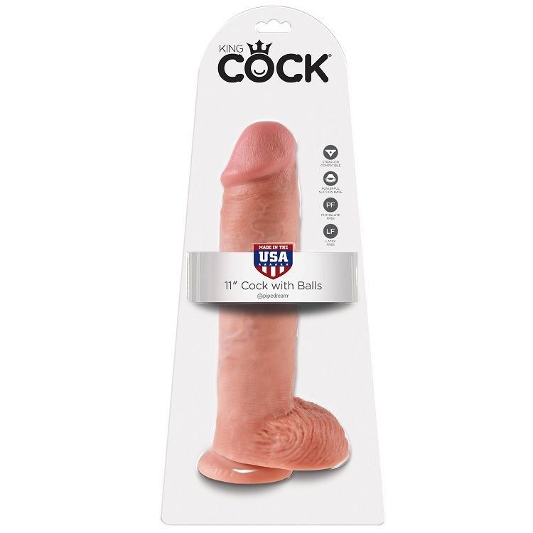 Buy King Cock - 11 Dildo Flesh With Balls 28 Cm King Cock - 11 Dildo Flesh With Balls 28 Cm