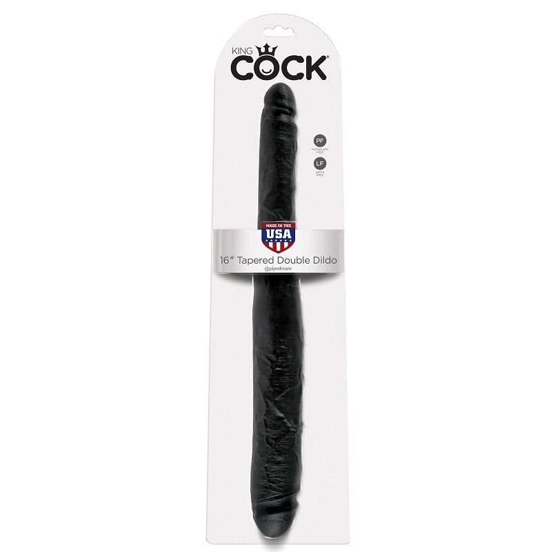 King Cock Slim Double Dildo Black 40.6 Cm