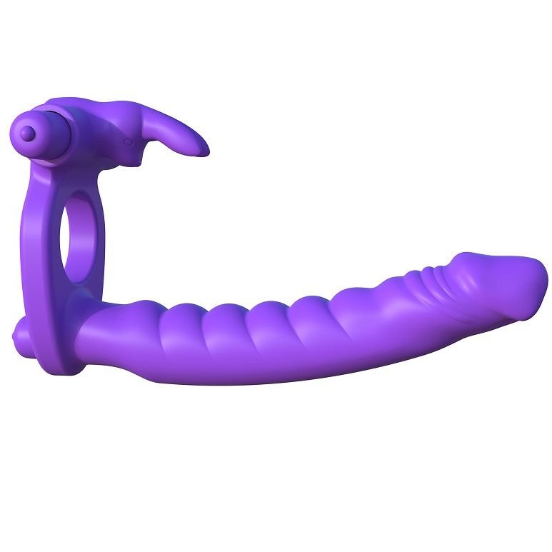 FANTASY C-RINGZ - SILICONE DOUBLE VIBRATOR RABBIT FANTASY C-RINGZ
